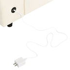 Sofá modular seccional de chenilla beige con USB, Bluetooth y almacenamiento