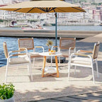 Sillas de comedor para exteriores, sillas de mimbre para patio con cojines