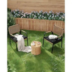 Sillas de comedor para exteriores, sillas de mimbre para patio con cojines