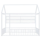 Cama de metal matrimonial tipo casa Cama Montessori de piso con valla