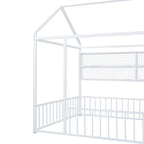 Cama de metal matrimonial tipo casa Cama Montessori de piso con valla