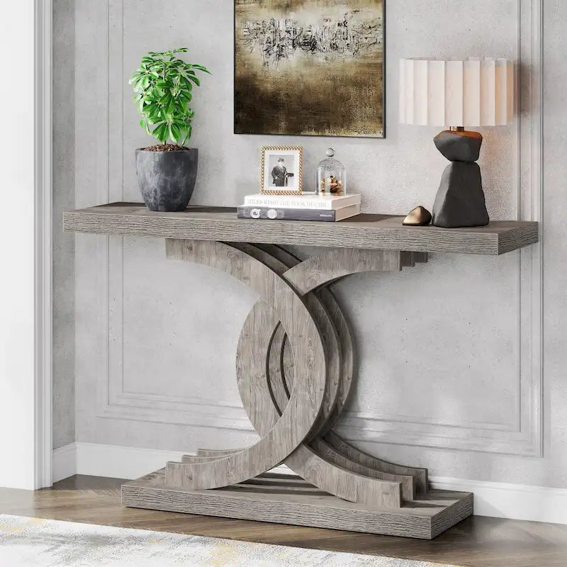 Mesas consola para recibidor, mesa de sofá de madera estilo rústico de 39"