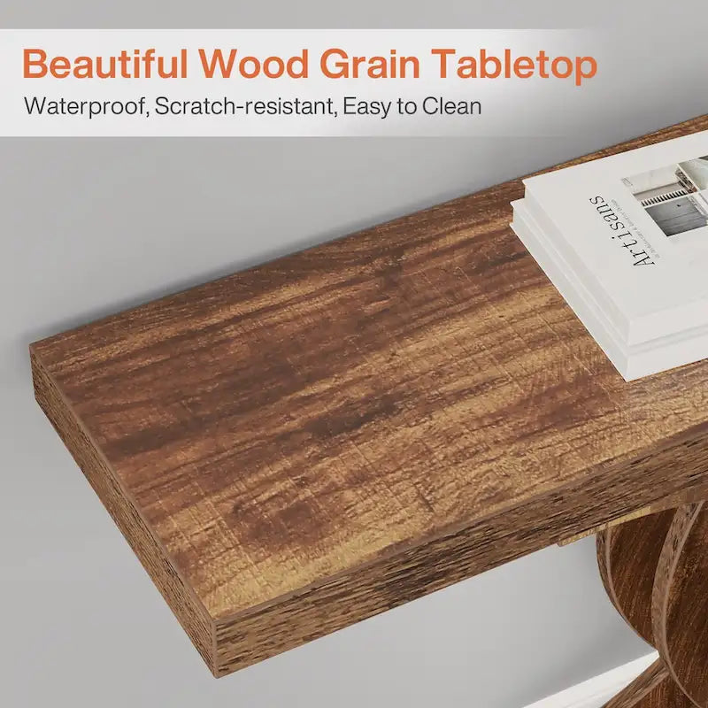 Mesas consola para recibidor, mesa de sofá de madera estilo rústico de 39"