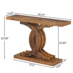 Mesas consola para recibidor, mesa de sofá de madera estilo rústico de 39"