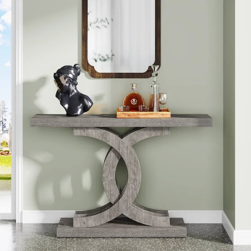 Mesas consola para recibidor, mesa de sofá de madera estilo rústico de 39"