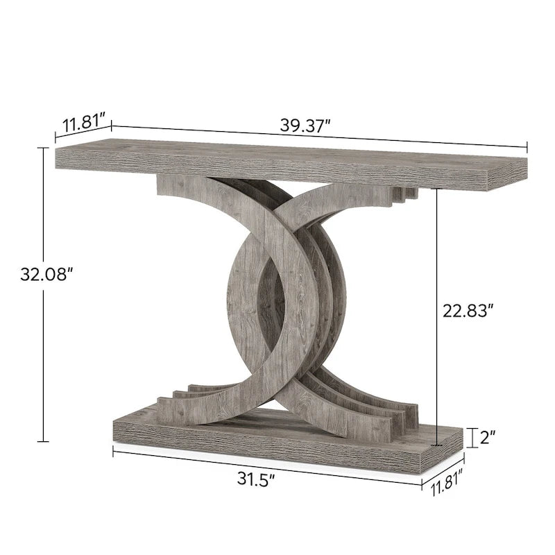 Mesas consola para recibidor, mesa de sofá de madera estilo rústico de 39"