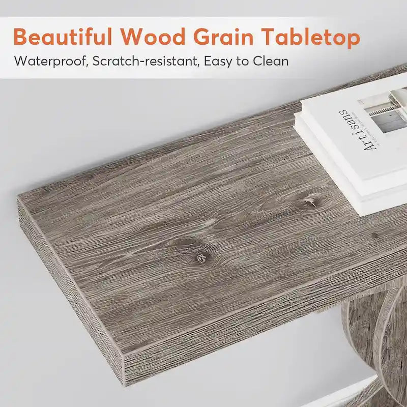 Mesas consola para recibidor, mesa de sofá de madera estilo rústico de 39"