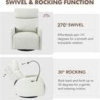 Sillón Reclinable Eléctrico Gris con Giro, Puertos USB y Reposapiés Ajustable
