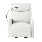Sillón Reclinable Eléctrico Gris con Giro, Puertos USB y Reposapiés Ajustable