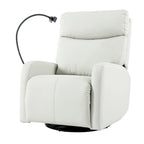 Sillón Reclinable Eléctrico Gris con Giro, Puertos USB y Reposapiés Ajustable