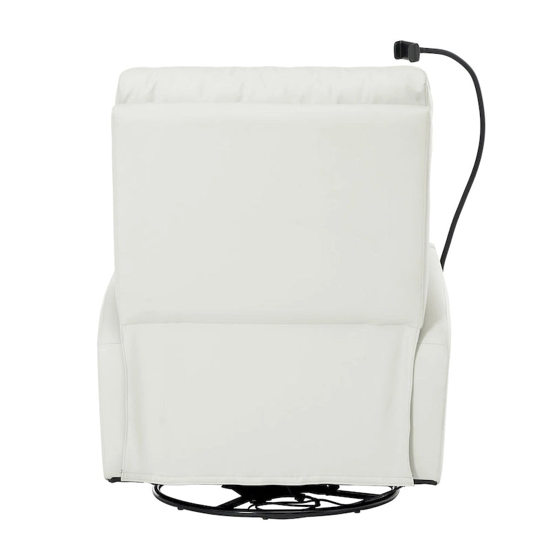 Sillón Reclinable Eléctrico Gris con Giro, Puertos USB y Reposapiés Ajustable
