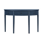 51.1 Mesa de consola curvada moderna con frentes de cajón de rayas verticales para entrada, pasillo, sala de estar