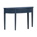 51.1 Mesa de consola curvada moderna con frentes de cajón de rayas verticales para entrada, pasillo, sala de estar