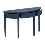 51.1 Mesa de consola curvada moderna con frentes de cajón de rayas verticales para entrada, pasillo, sala de estar
