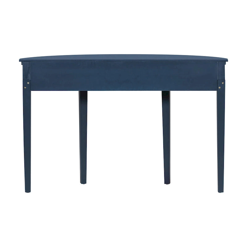 51.1 Mesa de consola curvada moderna con frentes de cajón de rayas verticales para entrada, pasillo, sala de estar