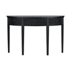 51.1 Mesa de consola curvada moderna con frentes de cajón de rayas verticales para entrada, pasillo, sala de estar
