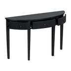51.1 Mesa de consola curvada moderna con frentes de cajón de rayas verticales para entrada, pasillo, sala de estar