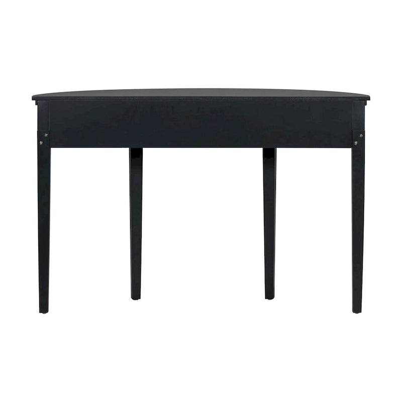 51.1 Mesa de consola curvada moderna con frentes de cajón de rayas verticales para entrada, pasillo, sala de estar