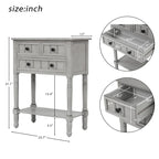 Mesa Consola de Madera, Mesa Auxiliar para Sofá con Cajones de Almacenamiento y Estante