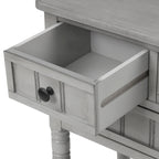 Mesa Consola de Madera, Mesa Auxiliar para Sofá con Cajones de Almacenamiento y Estante