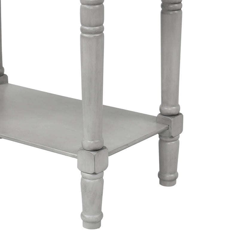 Mesa Consola de Madera, Mesa Auxiliar para Sofá con Cajones de Almacenamiento y Estante
