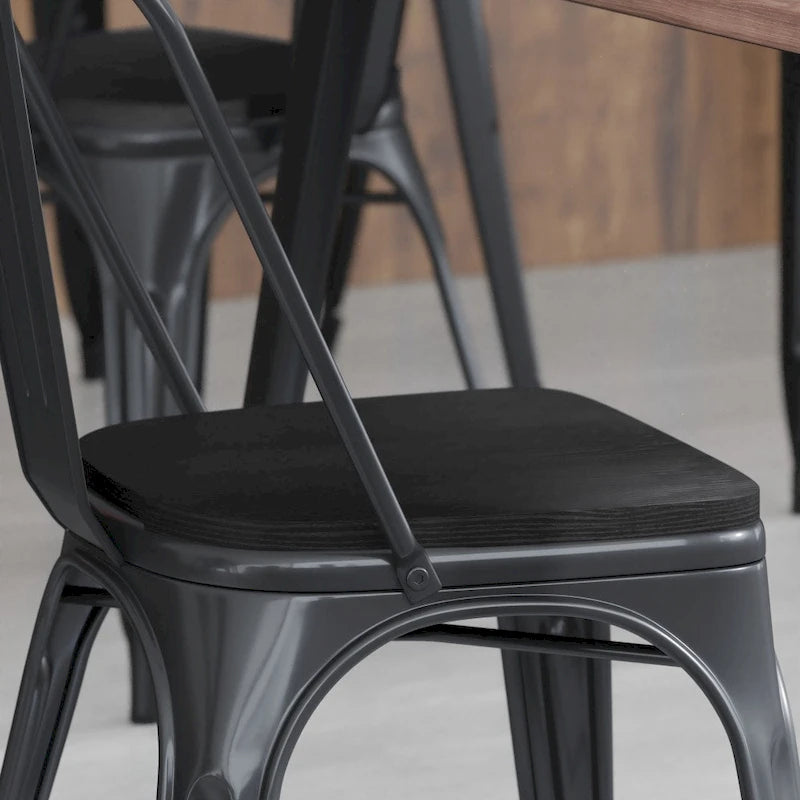 Asiento de poliresina para todo tipo de clima para taburetes y sillas de metal de colores