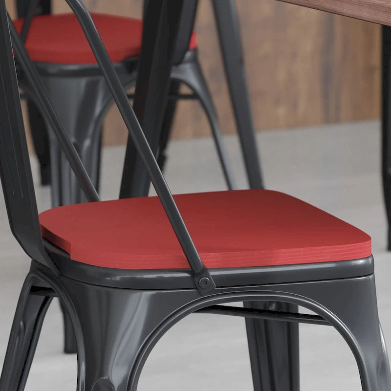 Asiento de poliresina para todo tipo de clima para taburetes y sillas de metal de colores