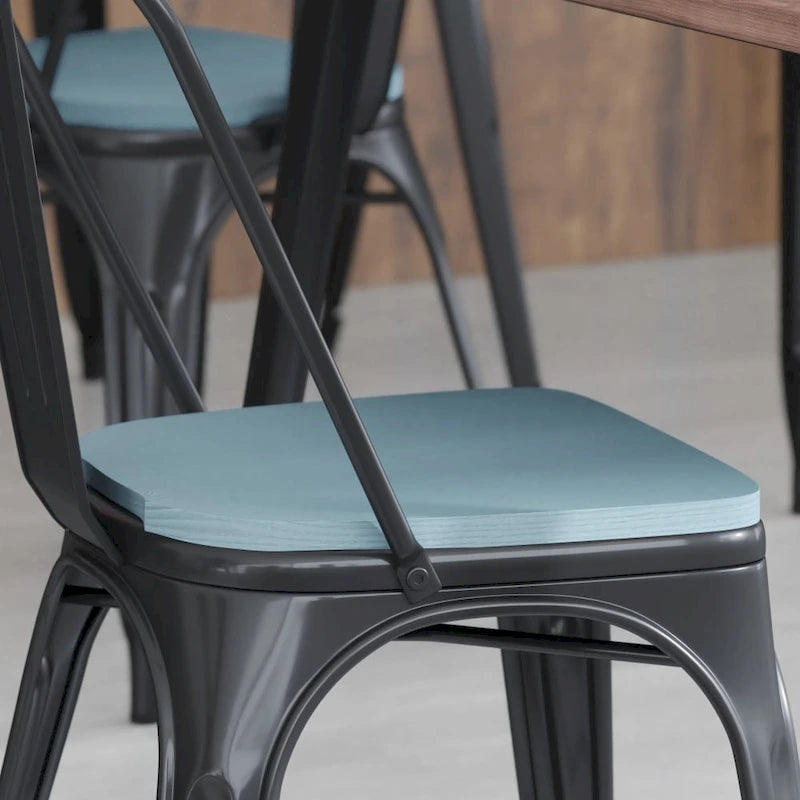 Asiento de poliresina para todo tipo de clima para taburetes y sillas de metal de colores