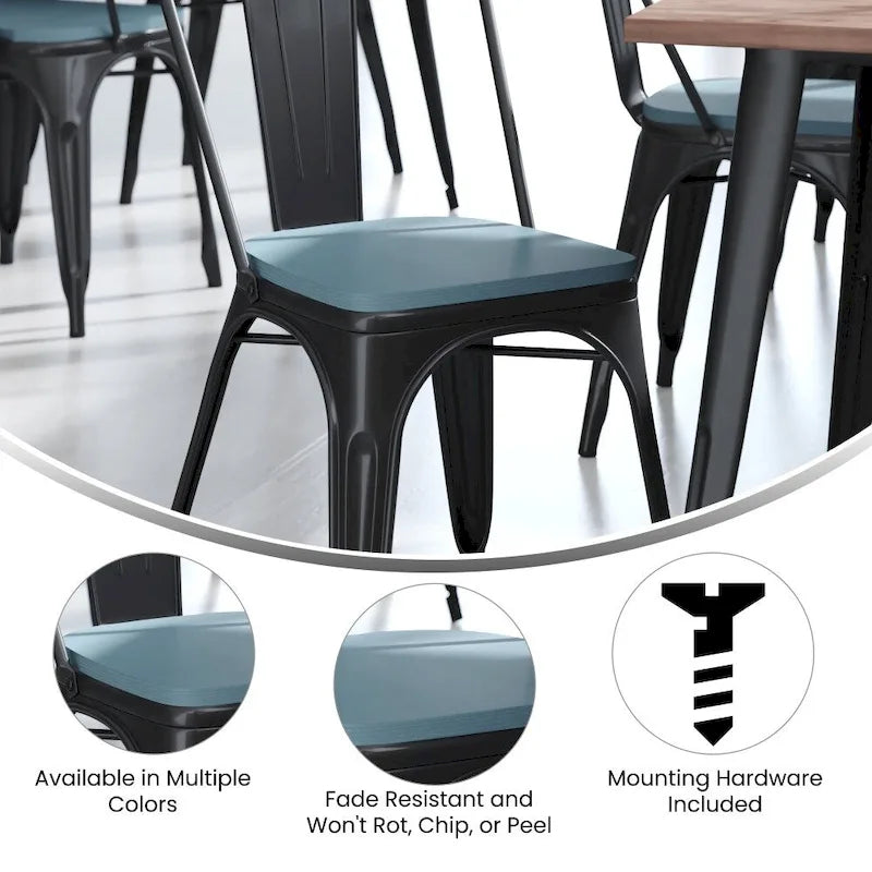 Asiento de poliresina para todo tipo de clima para taburetes y sillas de metal de colores