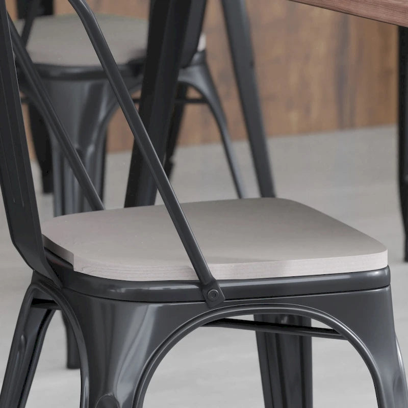 Asiento de poliresina para todo tipo de clima para taburetes y sillas de metal de colores