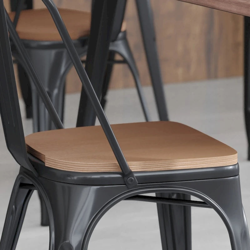 Asiento de poliresina para todo tipo de clima para taburetes y sillas de metal de colores