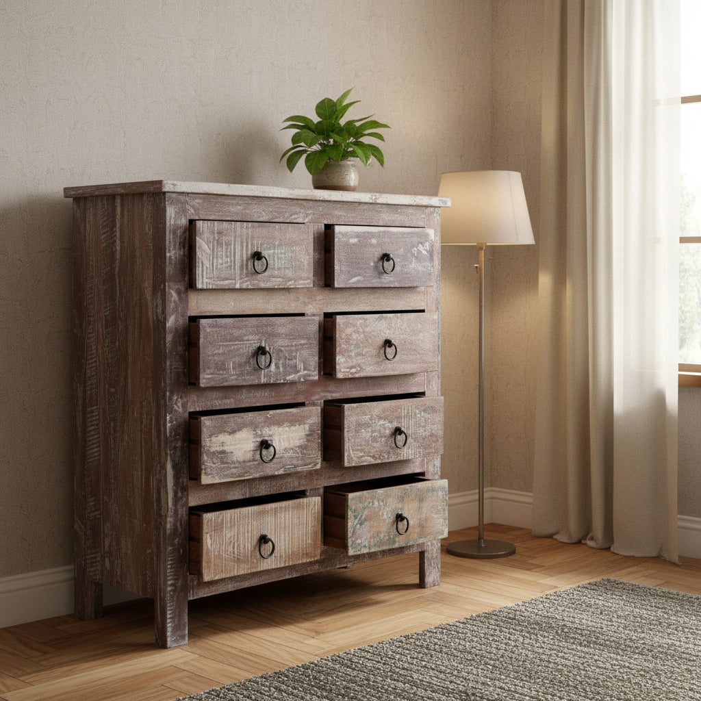 Maadze 32 Wide Reclaimed wood 8-Drawers Chest