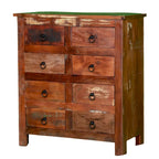 Cómoda de 8 cajones de madera reciclada de 32 de ancho