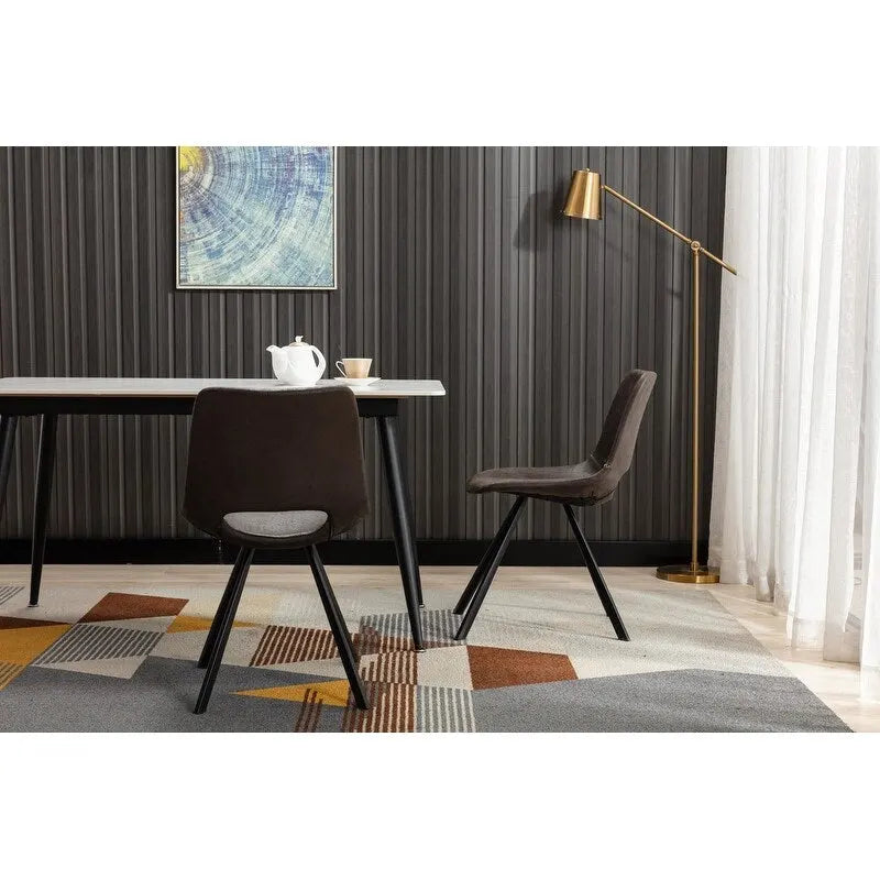 Sillas de comedor modernas de piel sintética con estructura de metal - 20 de alto x 14.5 de ancho x 20 de profundidad