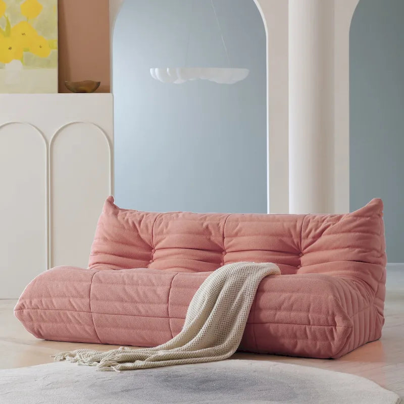 Sofá cama perezoso cómodo, sillones de terciopelo Teddy tipo puf para sala de estar, dormitorio, oficina, salón de belleza