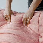 Sofá cama perezoso cómodo, sillones de terciopelo Teddy tipo puf para sala de estar, dormitorio, oficina, salón de belleza