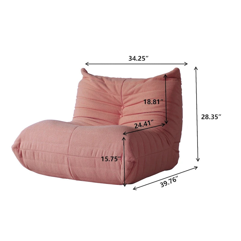 Sofá cama perezoso cómodo, sillones de terciopelo Teddy tipo puf para sala de estar, dormitorio, oficina, salón de belleza