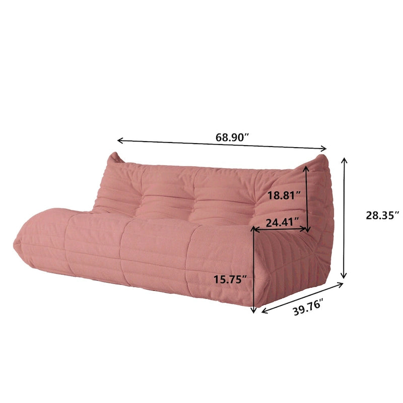 Sofá cama perezoso cómodo, sillones de terciopelo Teddy tipo puf para sala de estar, dormitorio, oficina, salón de belleza