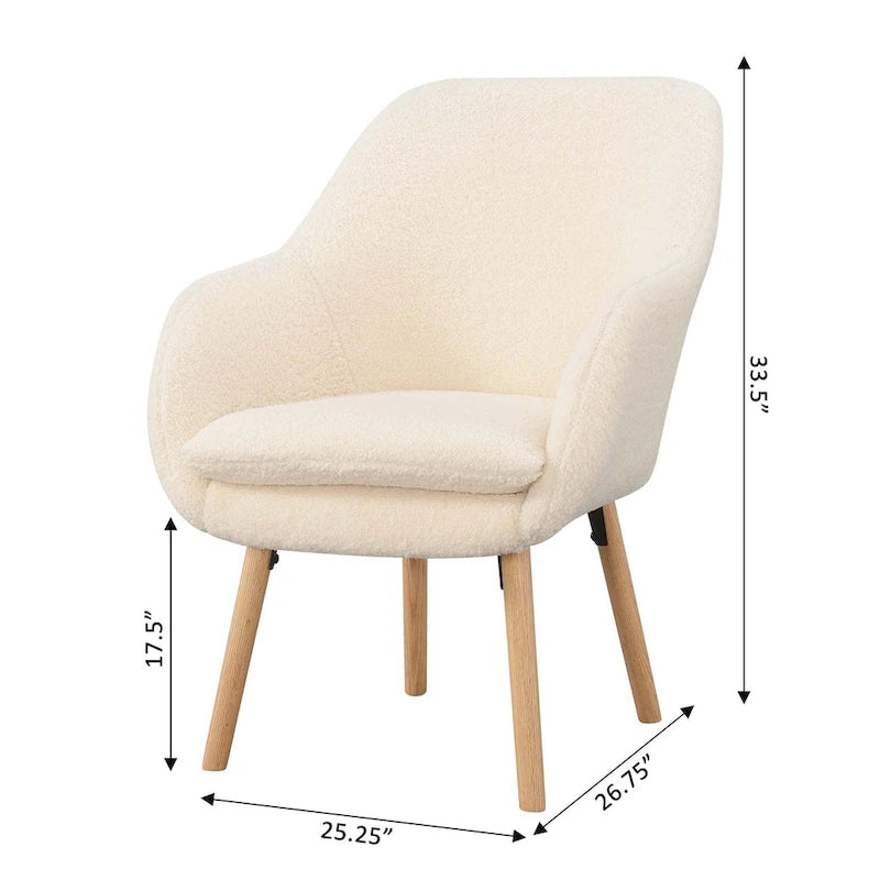 Sillón decorativo Charlotte Wingback Sherpa