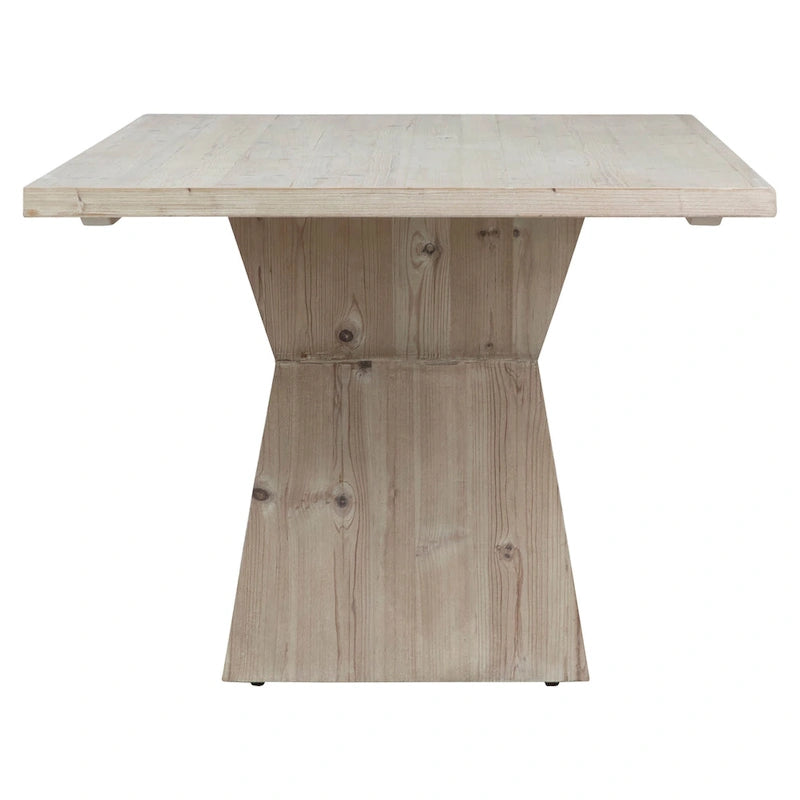 Mesa de comedor con base de pedestal Hudson 79 Rectangular de madera de pino reciclada con diseño de panal moderna