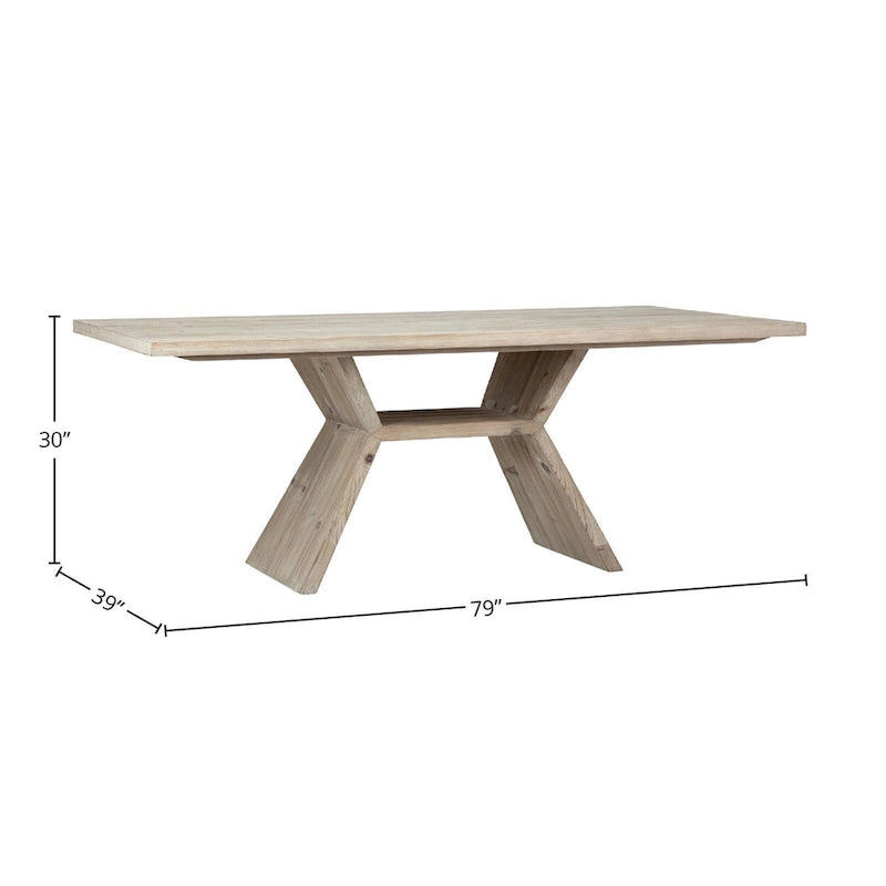 Mesa de comedor con base de pedestal Hudson 79 Rectangular de madera de pino reciclada con diseño de panal moderna