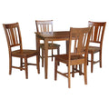 Mesa de comedor de madera maciza de 36 x 36 pulgadas con 4 sillas de respaldo tipo "Splatback"