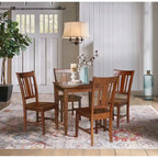 Mesa de comedor de madera maciza de 36 x 36 pulgadas con 4 sillas de respaldo tipo "Splatback"