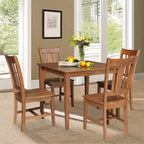 Mesa de comedor de madera maciza de 36 x 36 pulgadas con 4 sillas de respaldo tipo "Splatback"