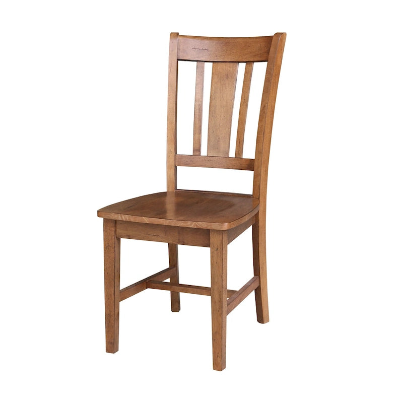 Mesa de comedor de madera maciza de 36 x 36 pulgadas con 4 sillas de respaldo tipo "Splatback"