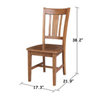 Mesa de comedor de madera maciza de 36 x 36 pulgadas con 4 sillas de respaldo tipo "Splatback"