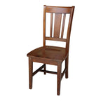 Mesa de comedor de madera maciza de 36 x 36 pulgadas con 4 sillas de respaldo tipo "Splatback"