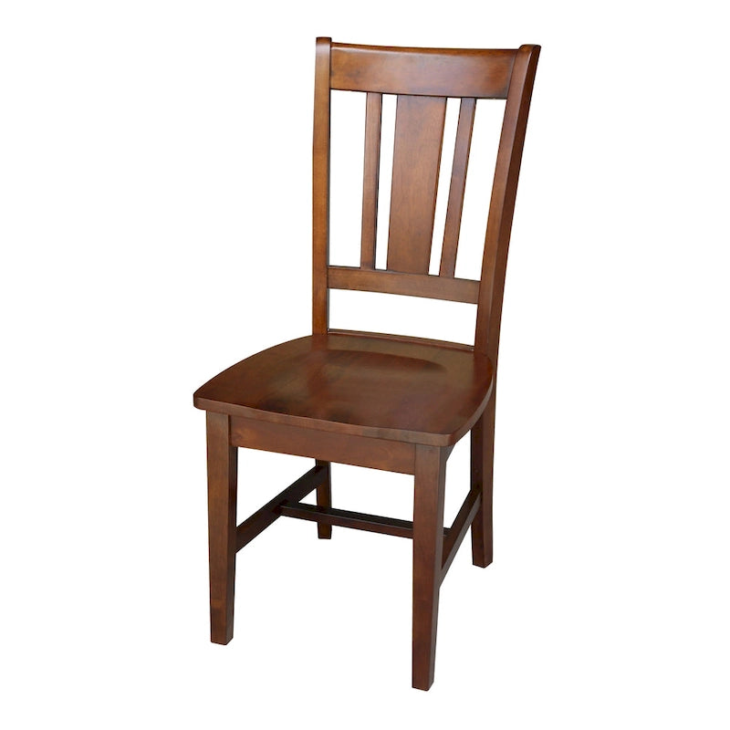 Mesa de comedor de madera maciza de 36 x 36 pulgadas con 4 sillas de respaldo tipo "Splatback"