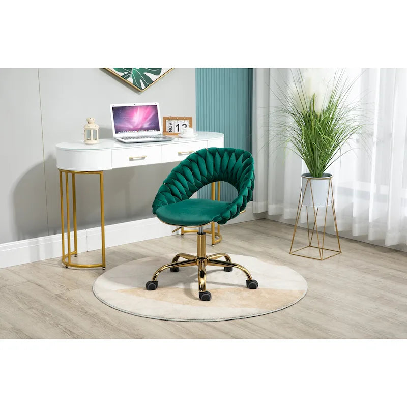 Silla de ordenador Silla de oficina Silla giratoria ajustable Asiento de tela Silla de estudio para el hogar