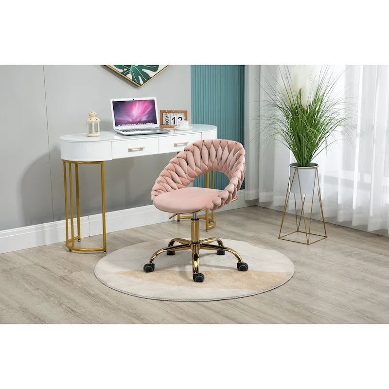 Silla de ordenador Silla de oficina Silla giratoria ajustable Asiento de tela Silla de estudio para el hogar